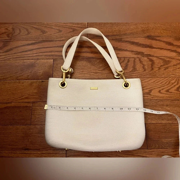 Eric Javits Women's Squishee Tote White Classic Double Strap Gold Hardware - Picture 13 of 16